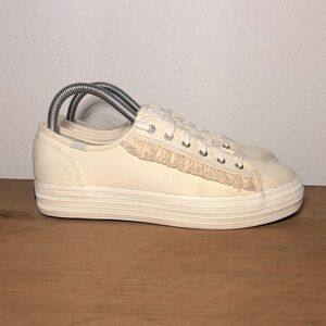 Keds Triple Kick Truffle Womens Size 8.5 Cream Platform Sneakers